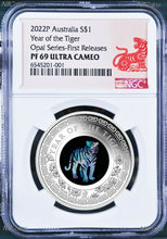Load image into Gallery viewer, 2022 Australia OPAL LUNAR Year of the TIGER 1 oz Silver Proof Coin NGC PF69 FR