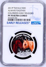 Load image into Gallery viewer, 2017 TUVALU Always Together Horses love company Silver Proof NGC PF70 1/2oz Coin