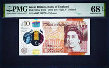Load image into Gallery viewer, Great Britain Bank of England 10 Pounds 2016 PMG P-395a Queen Elizabeth Grade 68