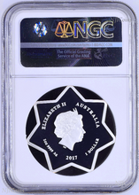 Load image into Gallery viewer, 2017 1oz Christmas Tree Star Shaped Silver Proof Coin Silver $1 coin NGC PF70 ER