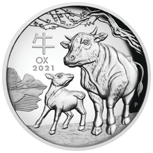 Load image into Gallery viewer, AUSTRALIAN 2021 Lunar Year of the OX 1oz $1 Silver HIGH RELIEF COIN Series3