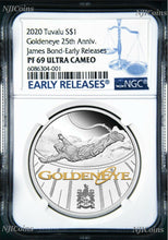 Load image into Gallery viewer, 2020 James Bond 007 Goldeneye .9999 SILVER PROOF $1 1oz COIN NGC PF69 ER