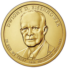 Load image into Gallery viewer, 2 coins set 2015 D P President DWIGHT EISENHOWER Presidential $1 dollar