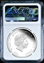 Load image into Gallery viewer, 2021 Queen Elizabeth Portrait on James Bond SILVER 1oz COIN $1 NGC PF70