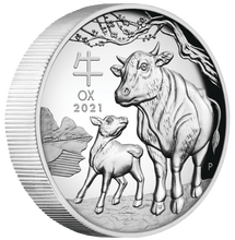 Load image into Gallery viewer, AUSTRALIAN 2021 Lunar Year of the OX 1oz $1 Silver HIGH RELIEF COIN Series3