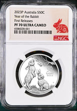 Load image into Gallery viewer, 2023 PROOF Silver Lunar Year of the Rabbit NGC PF70 1/2oz Coin Half Dollar w/OGP