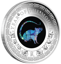 Load image into Gallery viewer, 2020 Australia Opal Series Lunar Year of the Mouse 1oz Silver Proof $1 Coin