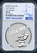 Load image into Gallery viewer, 2022 THE PHANTOM 1oz .9999 Silver $1 Bullion COIN NGC MS70 FR