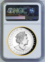 Load image into Gallery viewer, 2022 Australia GILT PROOF HIGH RELIEF 2oz Silver Kookaburra $2 Coin NGC PF70 ER