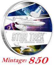 Load image into Gallery viewer, 850 Mintage 2018 Star Trek The Original Series Ships 2oz Silver Coin NGC PF70 FR