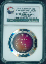 Load image into Gallery viewer, 2014 1Oz Silver Domed Constellation Orion $5 Coin NGC PF69 SOUTHERN SKY