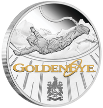 Load image into Gallery viewer, 2020 JAMES BOND 007 GoldenEye 25th Ann. 1oz SILVER PROOF $1 COIN Cert # 010~050