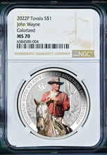 Load image into Gallery viewer, 2022 John Wayne $1 1oz .9999 Silver COIN NGC MS 70 Brown Label