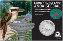 Load image into Gallery viewer, 2022 ANDA SYDNEY Expo Special Kookaburra 1oz $1 Silver Coin w/ PLATYP PRIVY MARK