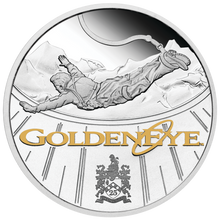 Load image into Gallery viewer, 2020 JAMES BOND 007 GoldenEye 25th Ann. 1oz SILVER PROOF $1 COIN Cert # 010~050