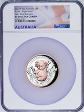 Load image into Gallery viewer, 2021 Australia Pink Gold GILT HIGH RELIEF 5oz Silver Koala $8 Coin NGC PF70 FR