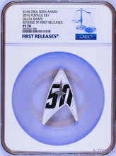 Load image into Gallery viewer, 2016 Star Trek 50th Anniversary 1oz Silver Reverse Proof DELTA Coin NGC PF70 FR