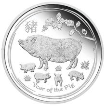 Load image into Gallery viewer, 2019 Australia PROOF Lunar Year of the Pig 1/2 oz SIlver 50c half dollar Coin