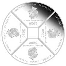 Load image into Gallery viewer, 2020 LUNAR YEAR OF THE MOUSE QUADRANT SILVER $1 4-coin-set 4x 1oz Fan-shape