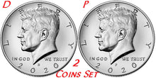 Load image into Gallery viewer, 2020 Kennedy Half Dollars 2 coins set P + D Clad President 50¢ coin US Mint