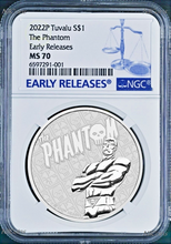Load image into Gallery viewer, 2022 THE PHANTOM 1oz .9999 Silver $1 Bullion COIN NGC MS70 ER