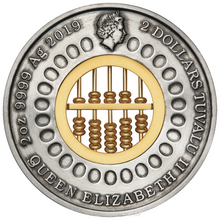 Load image into Gallery viewer, In Stock 2019 ABACUS 2oz .9999 SILVER $2 ANTIQUED COIN