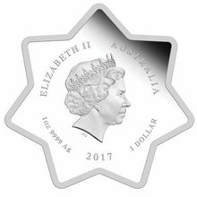 Load image into Gallery viewer, Christmas Tree 2017 1oz Australia Star Shaped 1oz Silver Proof $1 Coin