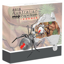Load image into Gallery viewer, Australia MAP SHAPED COIN REDBACK Spider 2015 1 oz Silver Coin NGC MS70 ER