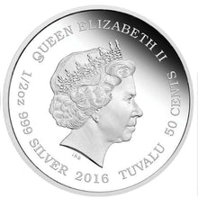 Load image into Gallery viewer, 2016 White Lion Cubs Tuvalu 1/2 oz SIlver Proof 50c Half Dollar Coin Colorized