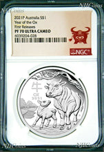Load image into Gallery viewer, 2021 Australia PROOF Silver Lunar Year of the OX NGC PF70 1oz $1 Coin