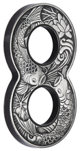 Load image into Gallery viewer, 2019 Figure 8 Koi Fish ANTIQUED 2oz Silver $2 COIN NGC MS70 FR