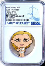 Load image into Gallery viewer, 2023 James Bond 007 Minted Mini Honey Ryder 1oz Silver $1 Coin NGC PF70 ER