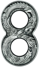 Load image into Gallery viewer, Australia 2020 Figure Eight DRAGON AND PHOENIX 2oz $2 Silver Antiqued Coin