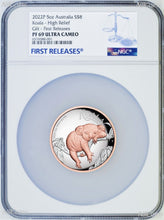 Load image into Gallery viewer, 2022 Australia Pink Gold GILT HIGH RELIEF 5oz Silver Koala $8 Coin NGC PF69 FR