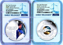 Load image into Gallery viewer, 2-COIN Set 2018 Star Trek DISCOVERY USS NCC-1031 Burnham Silver $1 NGC PF70 ER