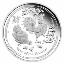 Load image into Gallery viewer, 2017 Australia Lunar Year of the Rooster PROOF 1/2 oz SIlver half dollar Coin