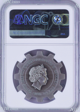 Load image into Gallery viewer, 2020 Industry In Motion ANTIQUED Gear-Shaped Hollow 1oz Silver COIN NGC MS69