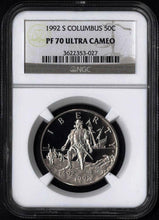 Load image into Gallery viewer, 1992 S Columbus Voyage Commemorative Coin Half Dollar NGC PF 70 PF70 ULTRA CAMEO