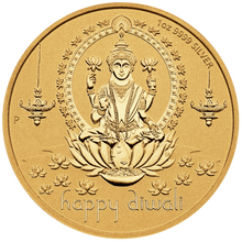 Load image into Gallery viewer, 2022 Diwali Festival 1oz .9999 Silver MEDALLION Gilt Gilded by 24k gold