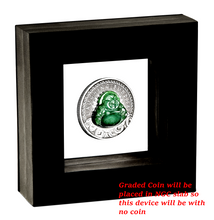 Load image into Gallery viewer, DARK GREEN (Emerald Like) 2019 Laughing Buddha 1oz Silver $1 COIN NGC MS70 Jade