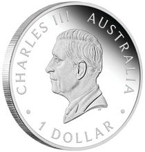 Load image into Gallery viewer, AUSTRALIA KANGAROO KING CHARLES III OBVERSE 1st ISSUE 2024 1oz SILVER PROOF COIN