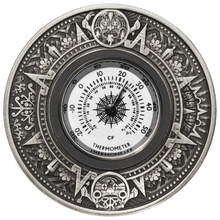 Load image into Gallery viewer, 2018 P Tuvalu Thermometer HIGH RELIEF ANTIQUED 2 Oz Silver $2 COIN NGC PF70 ER