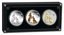Load image into Gallery viewer, 2023 LUNAR SERIES III YEAR OF THE Rabbit 1oz SILVER TRIO $1 3-coin Set 3oz-total