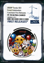 Load image into Gallery viewer, 2020 emoji Celebration .9999 1oz Silver $1 Proof Coin NGC PF70 First Releases
