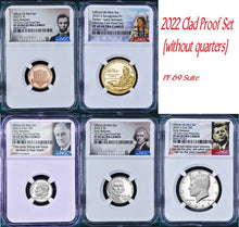Load image into Gallery viewer, 2022 US Mint 5 Coin Clad Proof SET Dime Cent Nickel $1 50c NGC PF69 ER