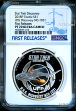 Load image into Gallery viewer, 2018 Star Trek DISCOVERY USS NCC-1031 1 oz Silver $1 Coin NGC PF70 FR