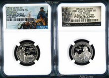 Load image into Gallery viewer, 2-coin PF70 Set 2021 S NGC Tuskegee Airmen + Washington Crossing CLAD QUARTER