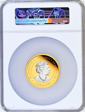 Load image into Gallery viewer, 2023 Australia GILT Proof 2oz .9999 Silver Kangaroo $2 Coin NGC PF70 FR Blue LB