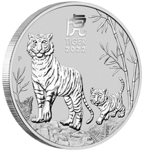 Load image into Gallery viewer, 2022 1/2oz 50c Silver Lunar Year of The Tiger BU Coin Australia In Capsule