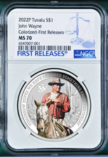 Load image into Gallery viewer, 2022 John Wayne $1 1oz .9999 Silver COIN NGC MS 70 FR